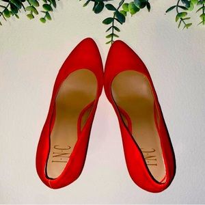 I.N.C. bright orange pumps- add a pop of color to your closet